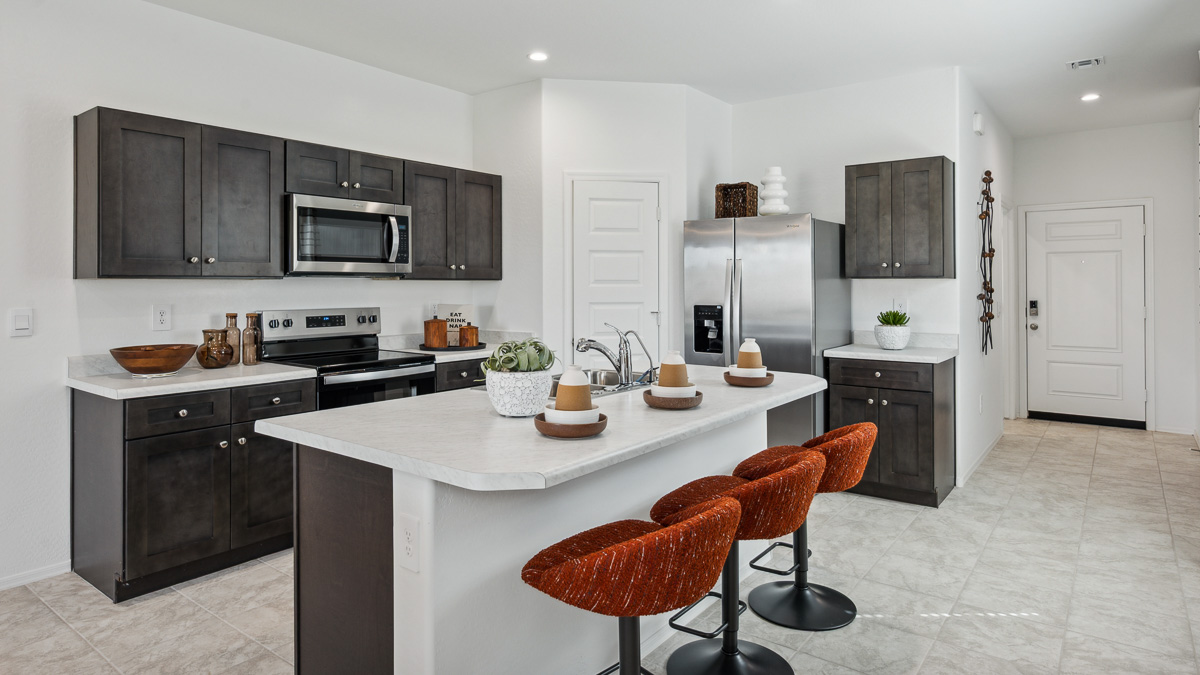 spacious kitchen with large island
