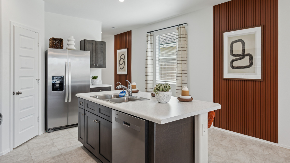 spacious kitchen with large island