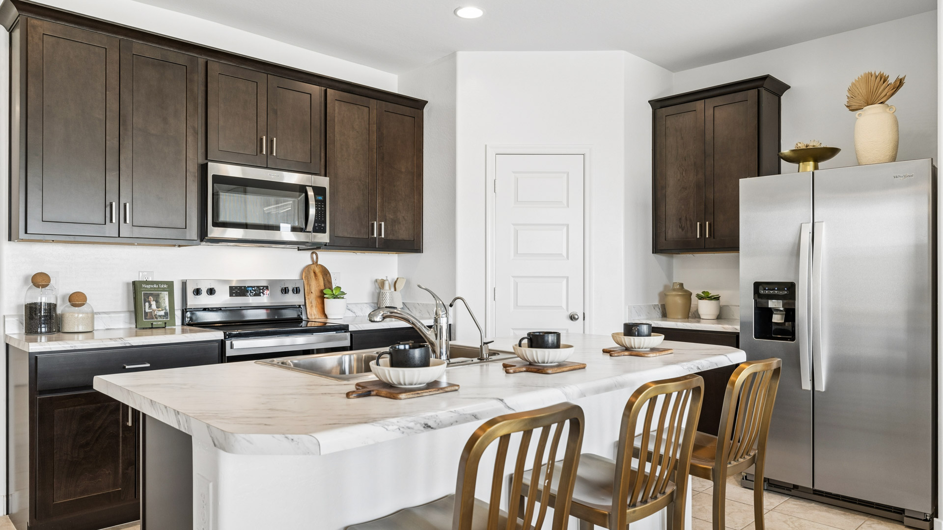 spacious kitchen with large island