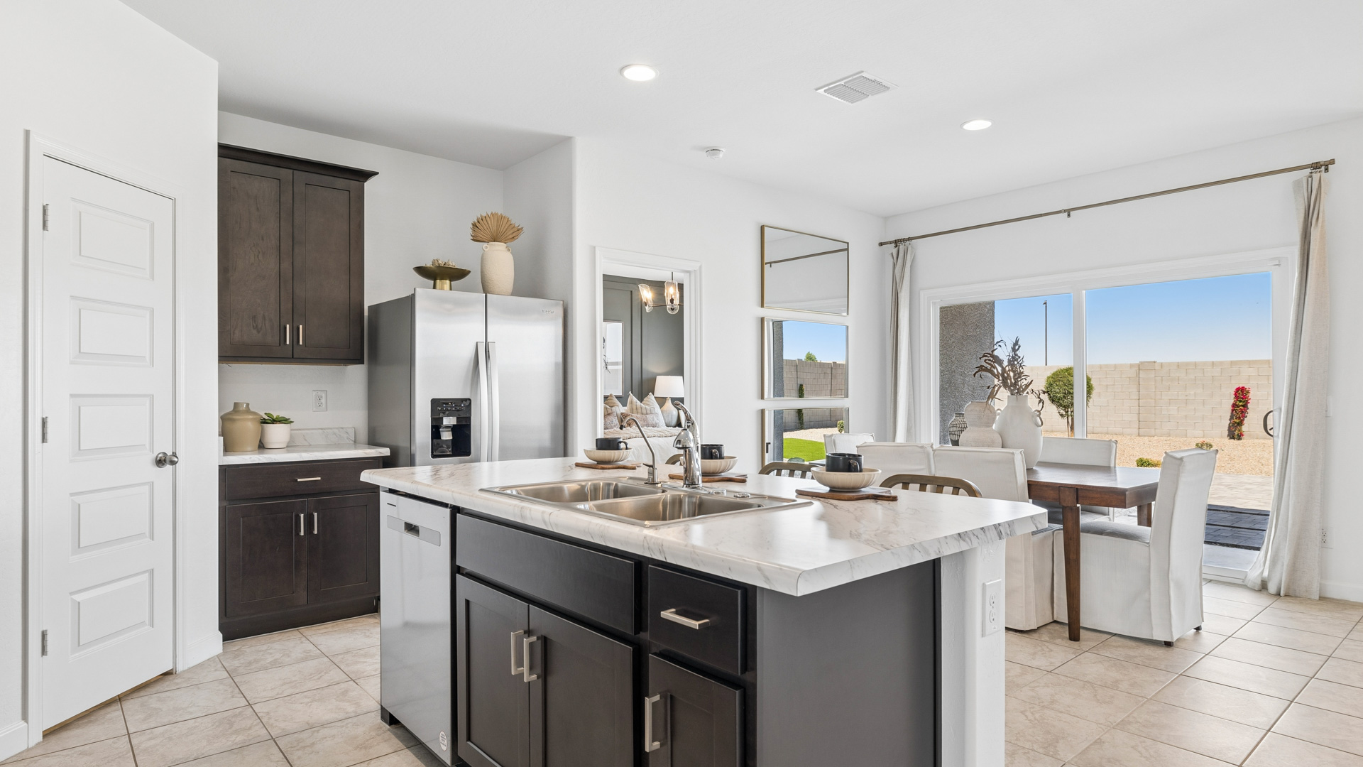 spacious kitchen with large island