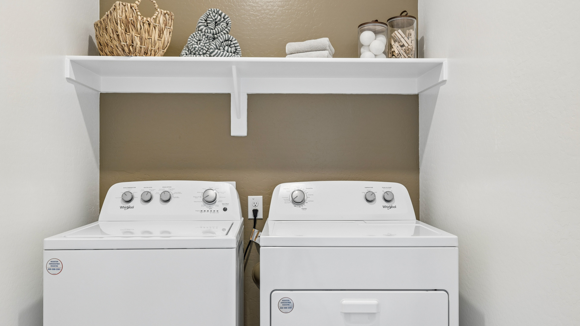 laundry room with shelving