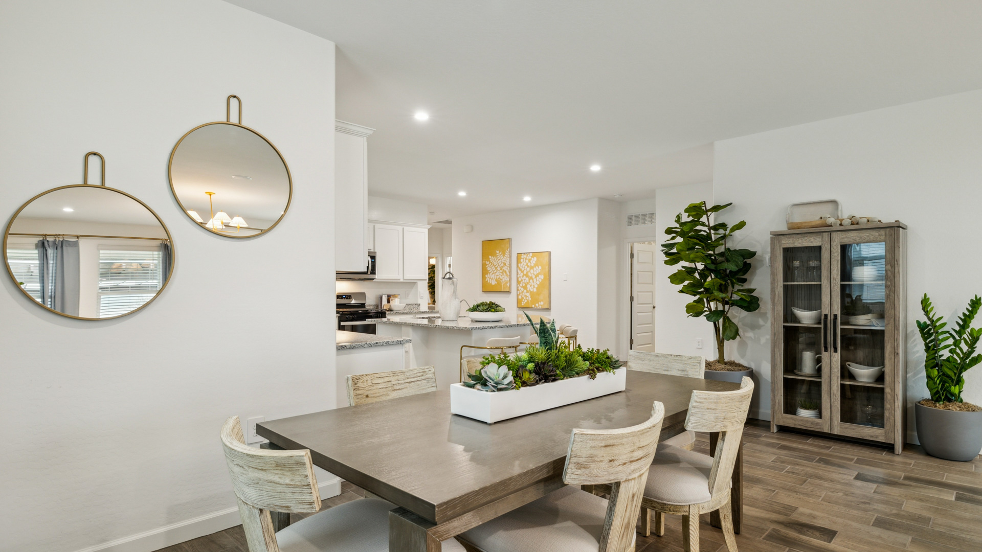 Spacious dining area that connects with the living room and kitchen.