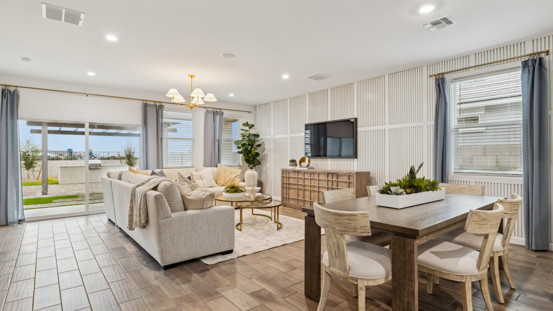 Spacious dining area that connects with the living room and kitchen.