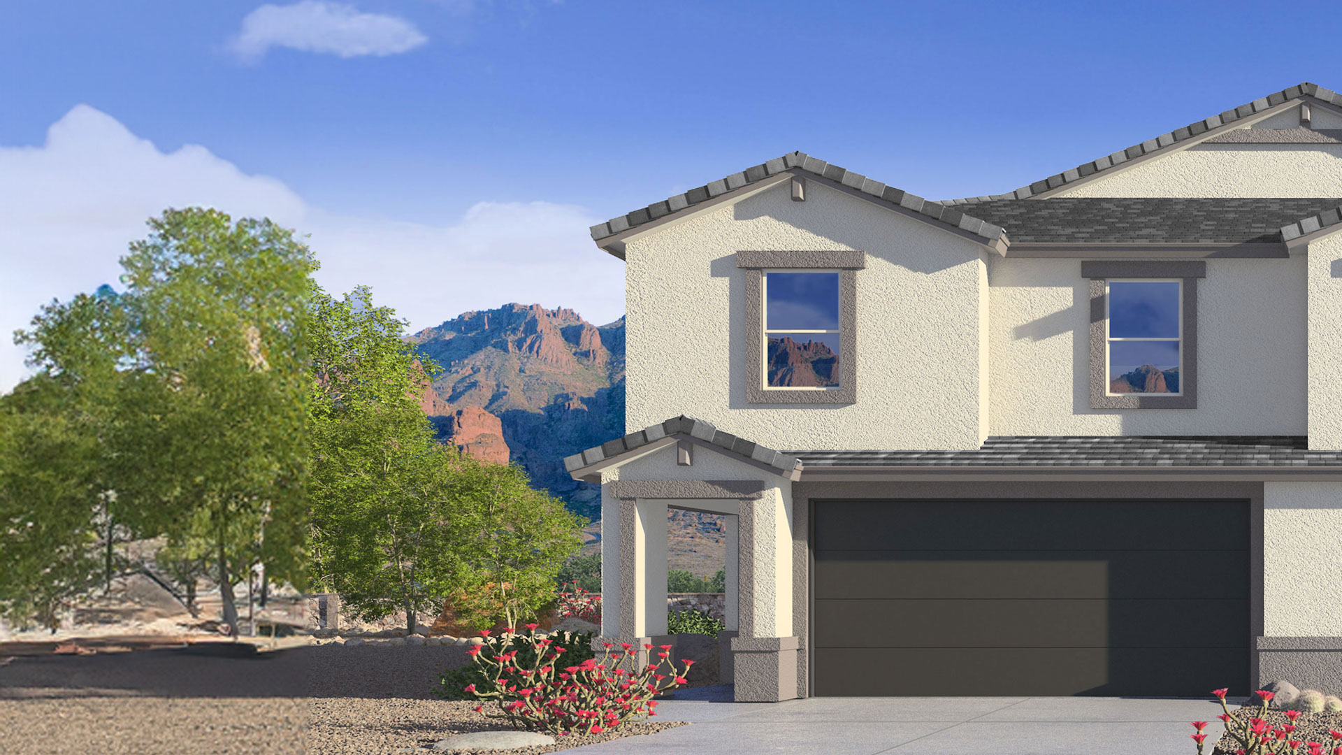 Veranda plan, 9812 S 11TH PL, Phoenix, AZ, Avance Highlands By D.R. Horton 4 bed, 2.5 bath, 2 garage, 2 story street view