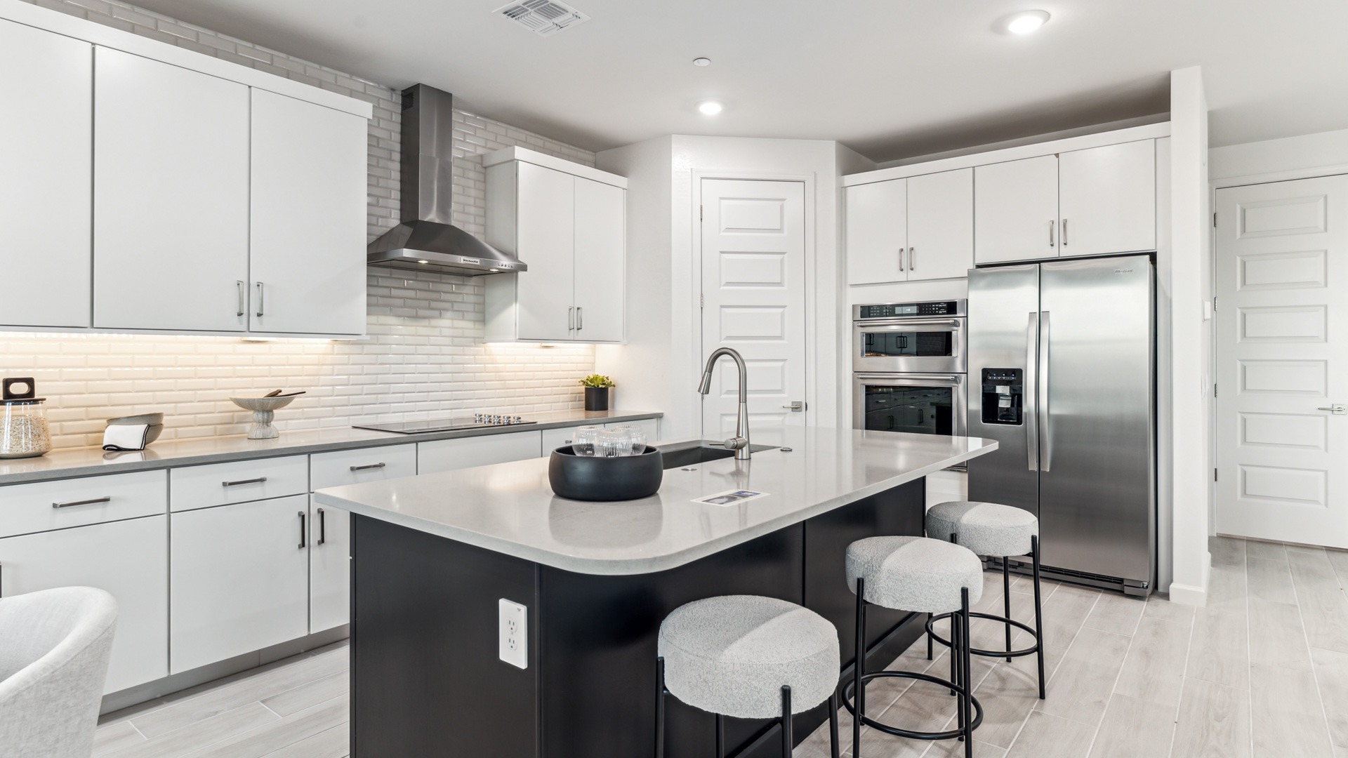 spacious kitchen with large island