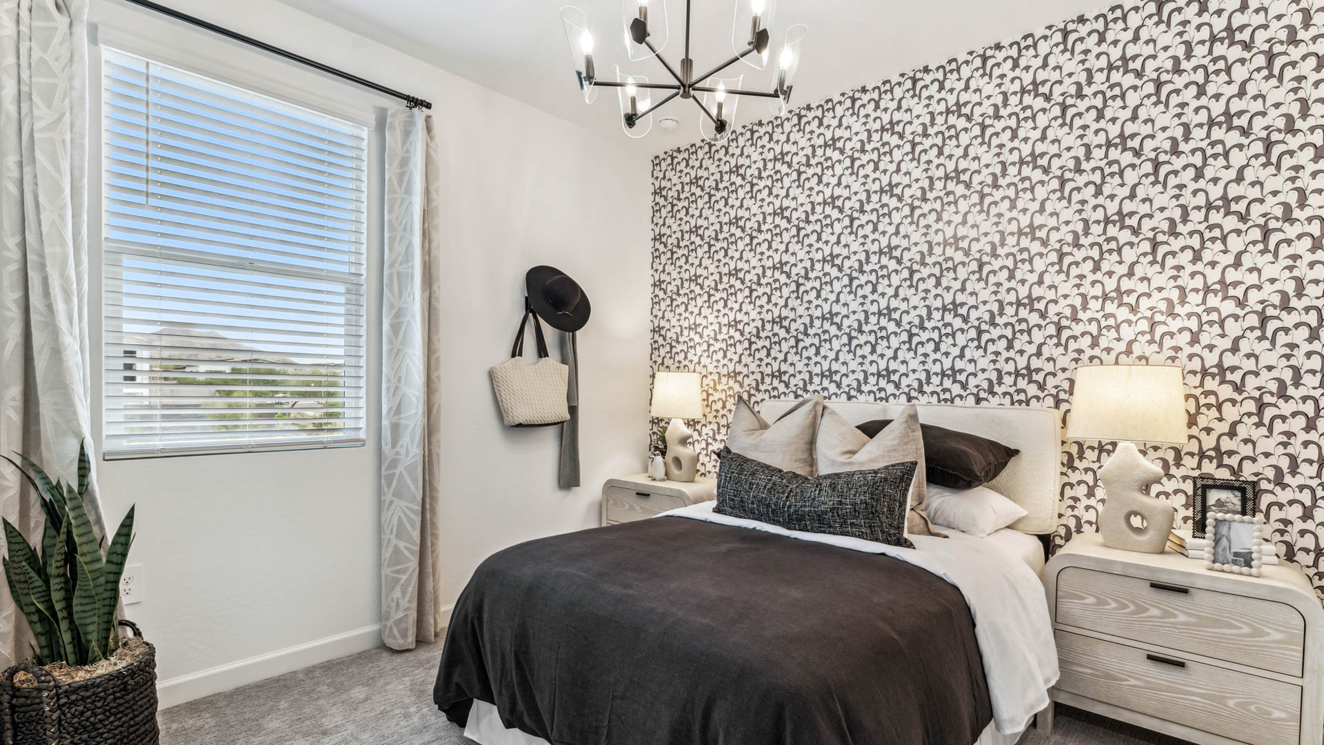 guest bedroom with large closet space