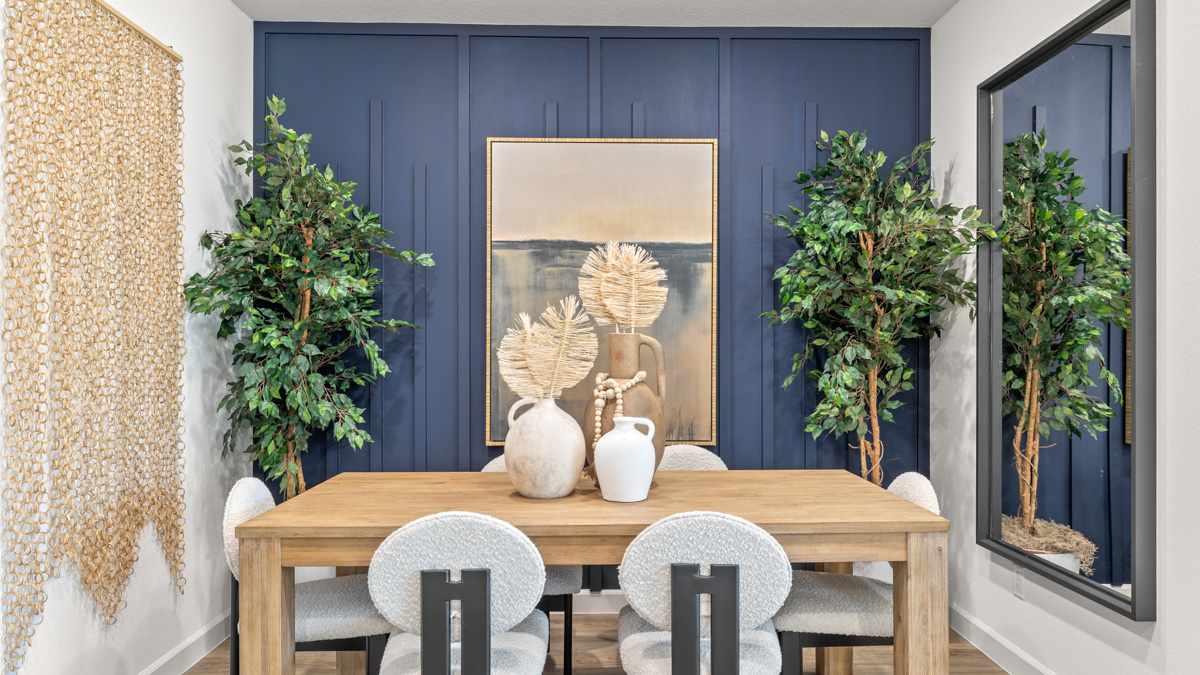 Spacious dining area that connects with the living room and kitchen.