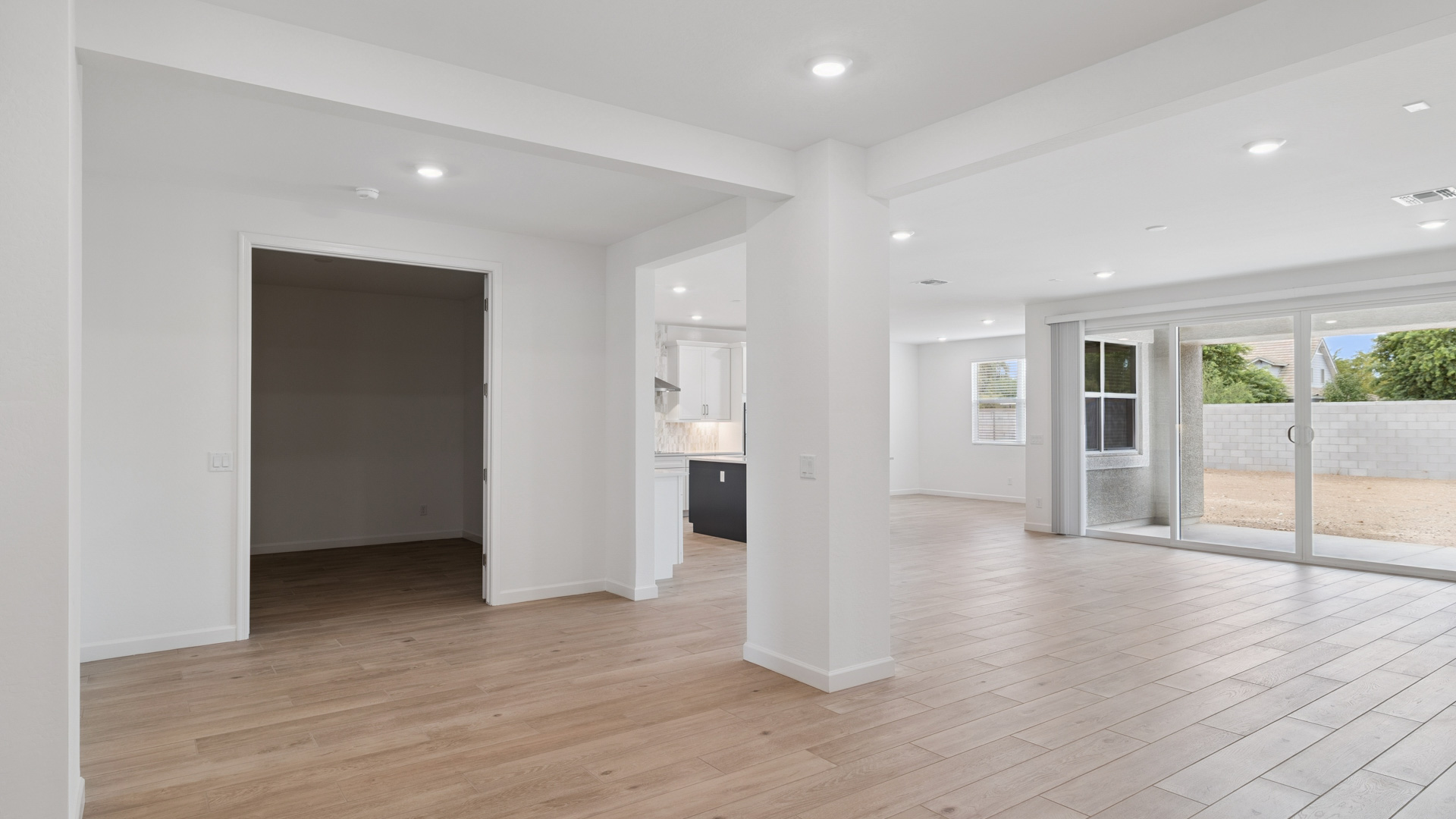 Spacious dining area that connects with the living room and kitchen.