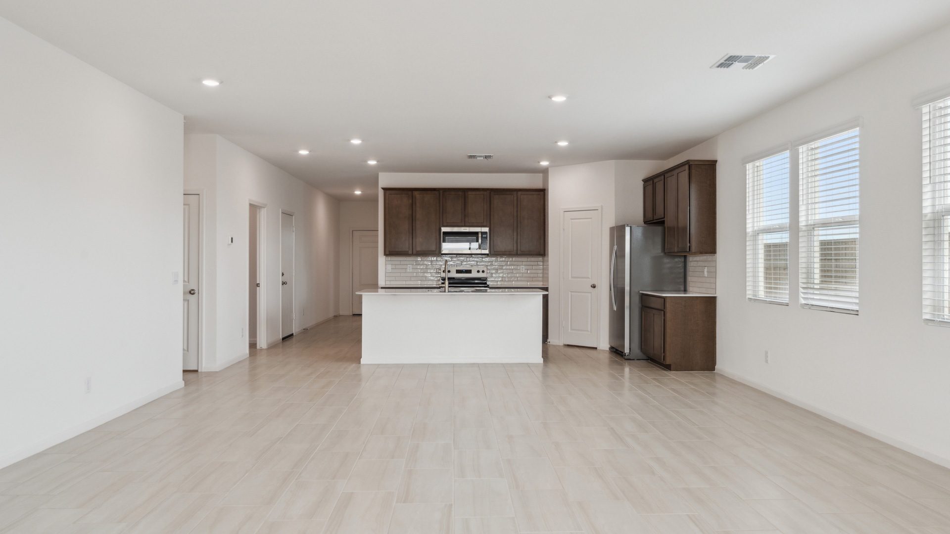 Living Room, Dining Room, and Kitchen