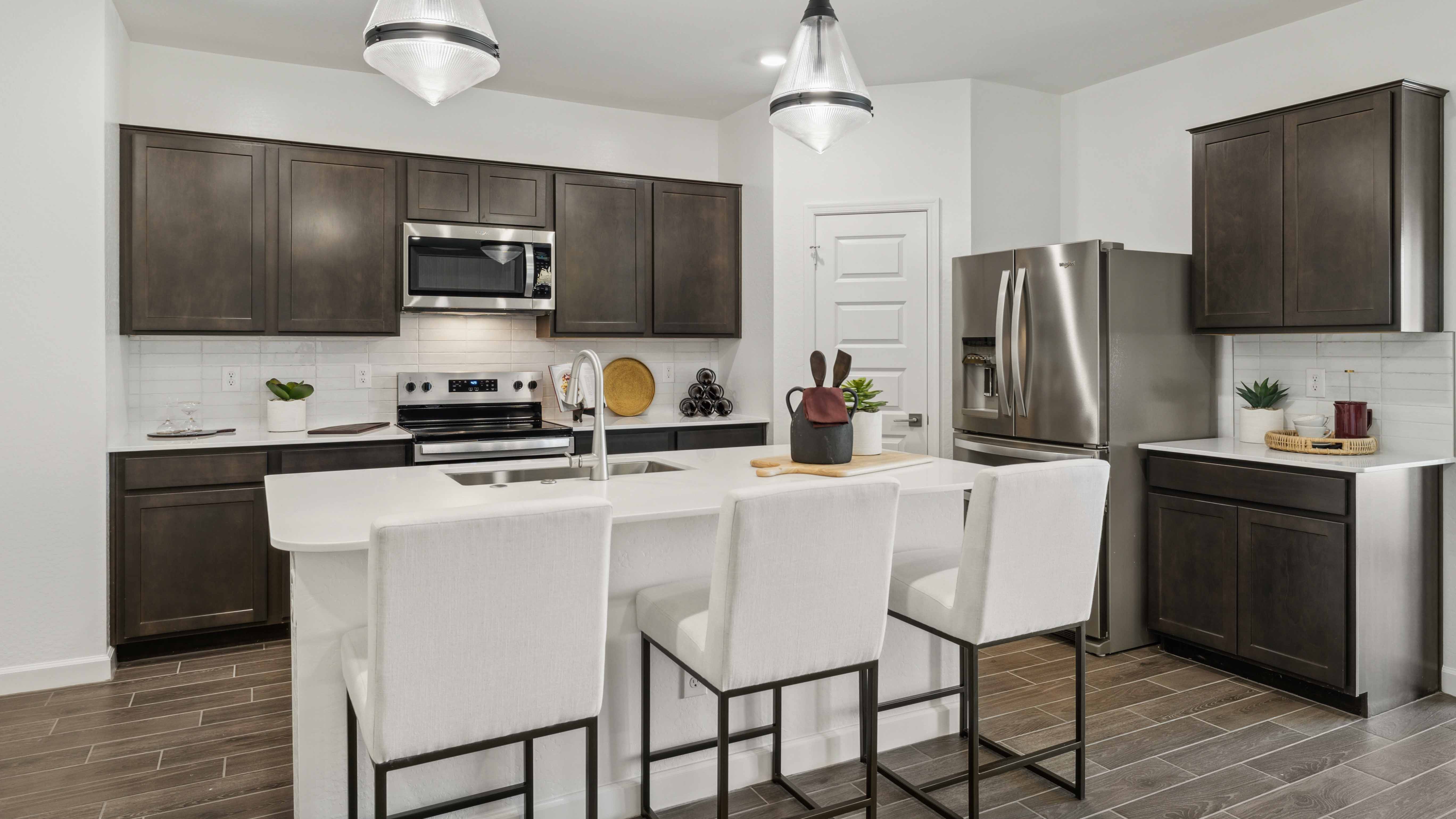 spacious kitchen with large island