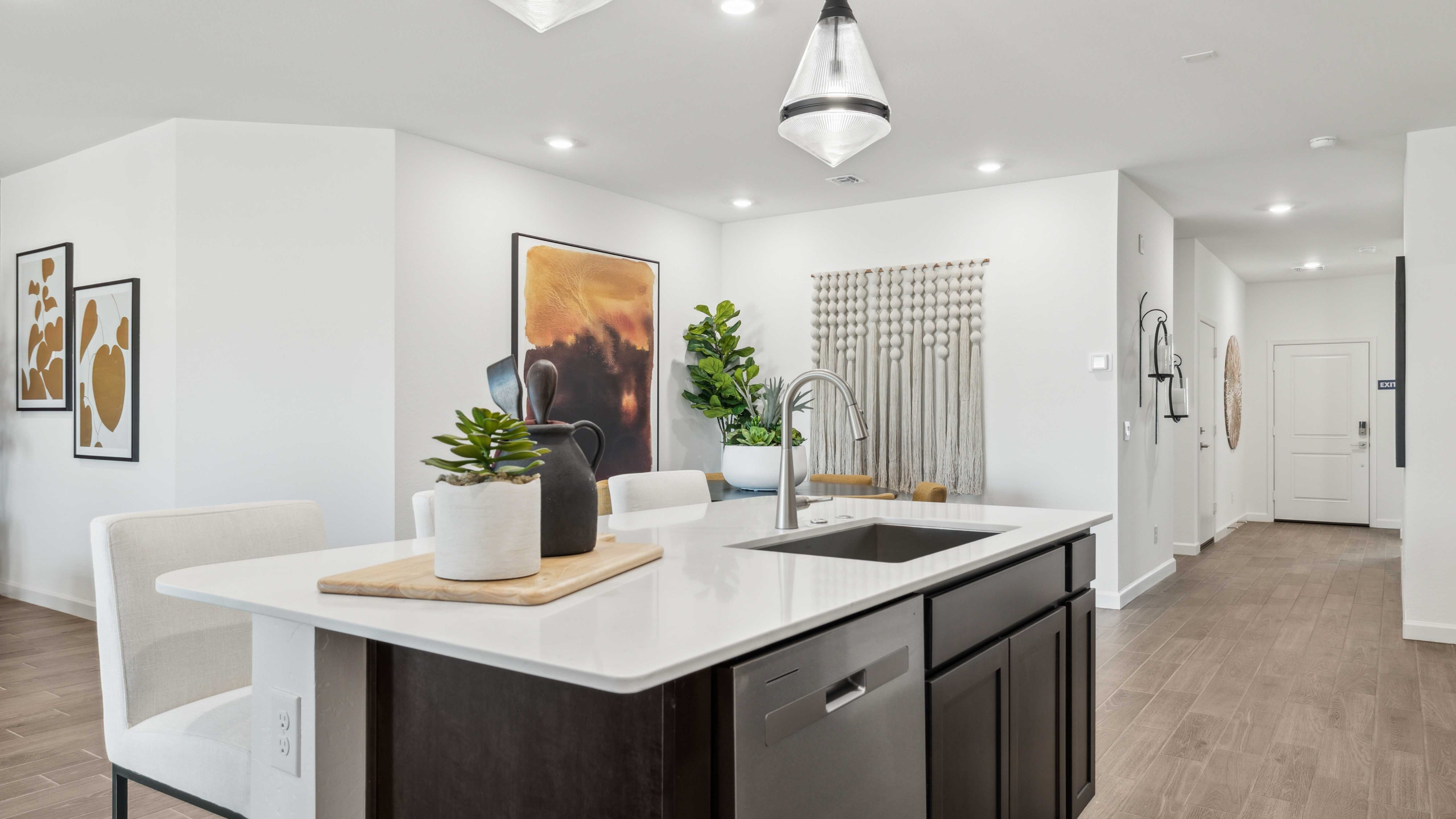 spacious kitchen with large island