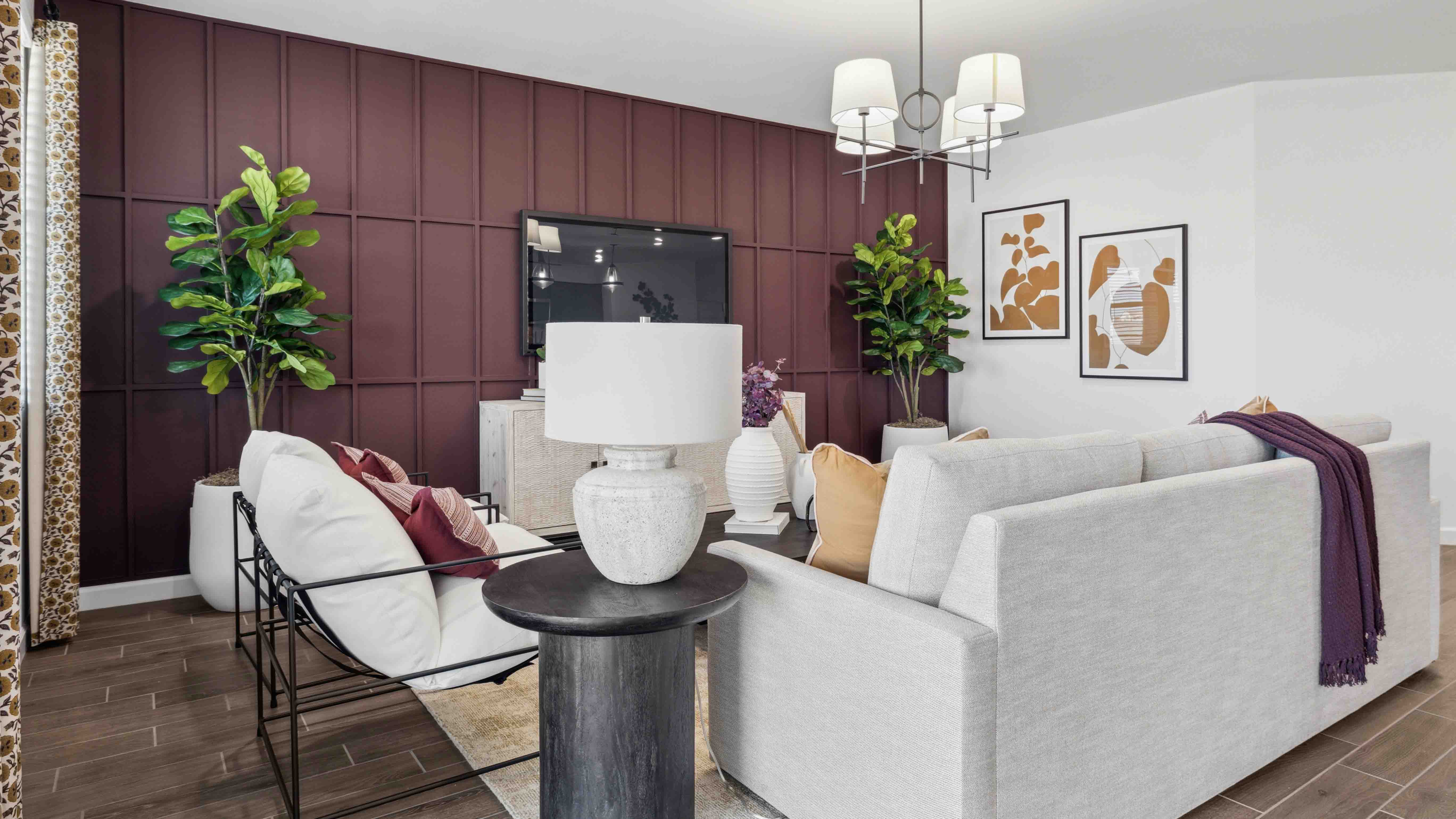 open concept living and dining area