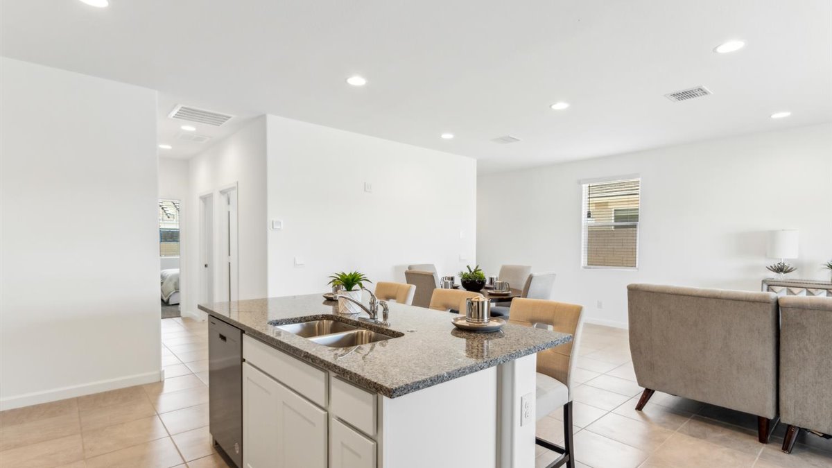 spacious kitchen with large island