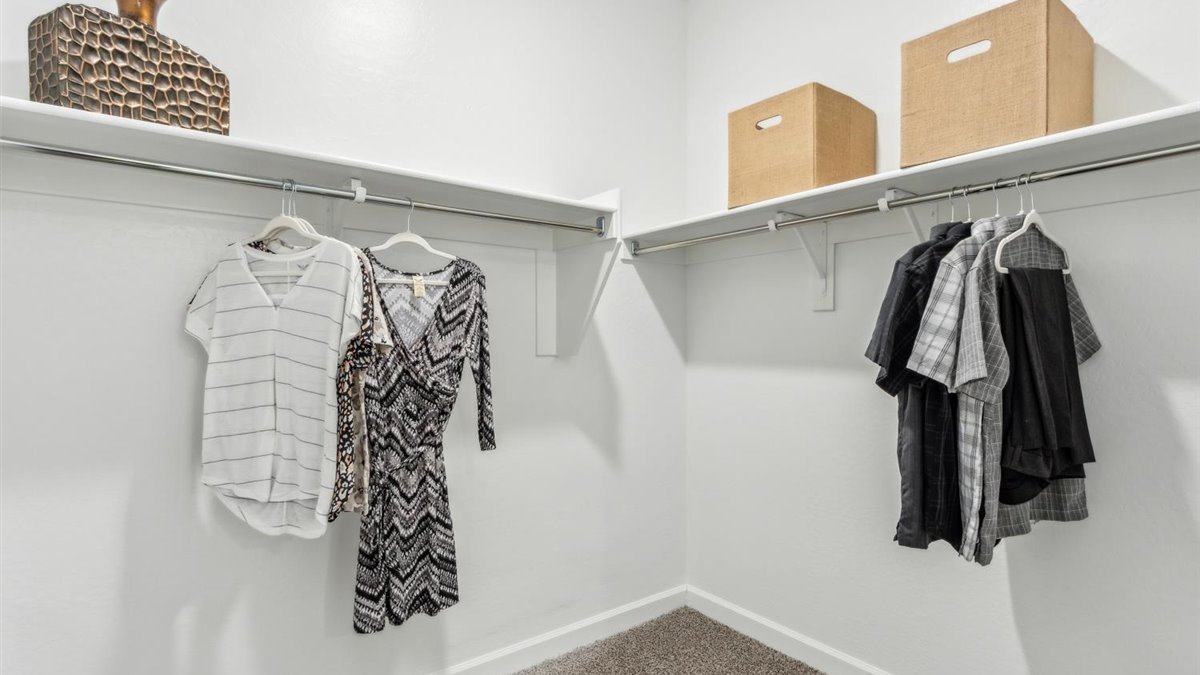 primary suite with walk in closet