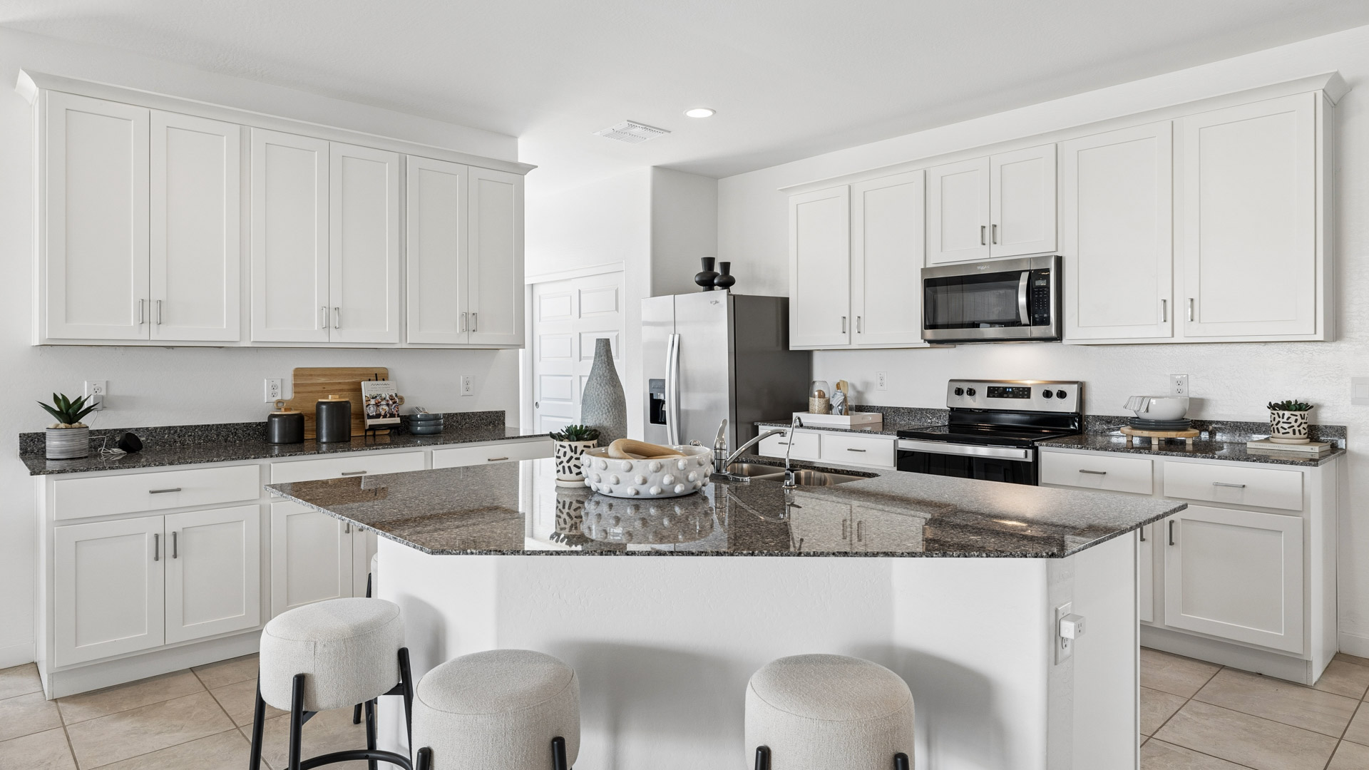 spacious kitchen with large island