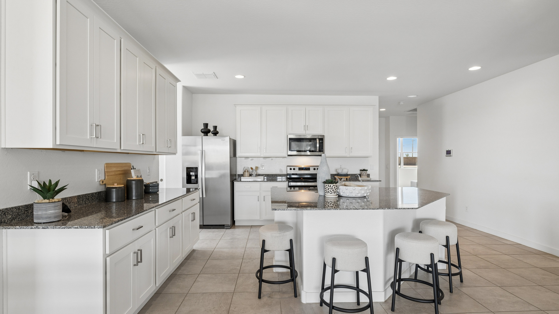 spacious kitchen with large island