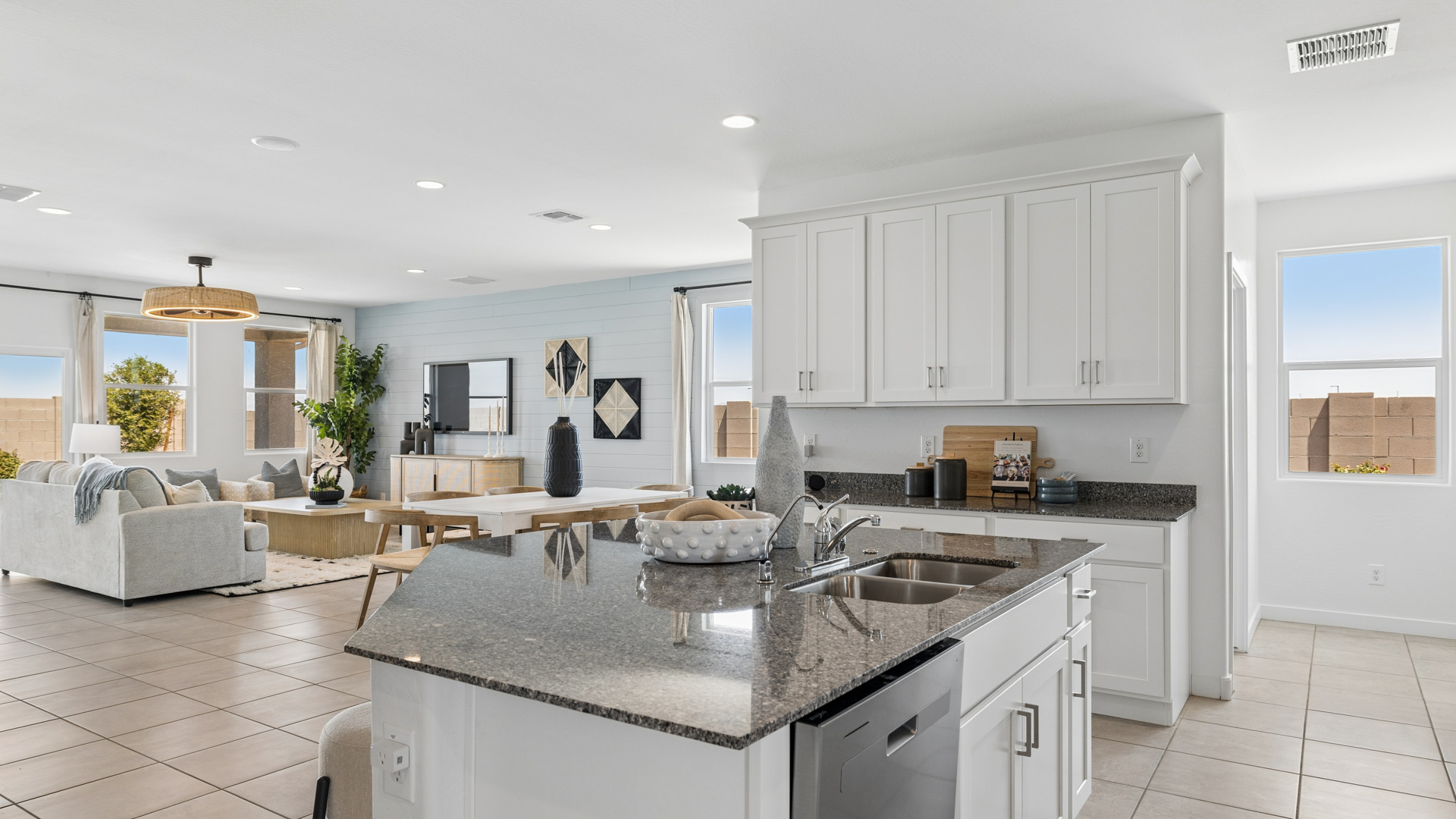 spacious kitchen with large island