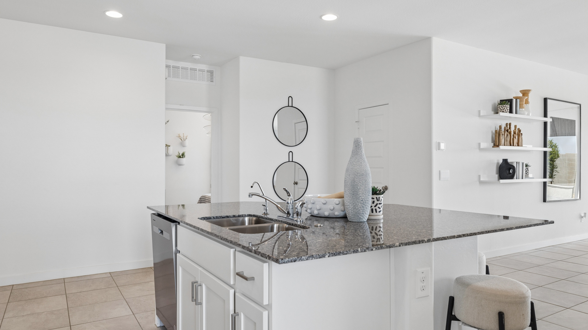 spacious kitchen with large island