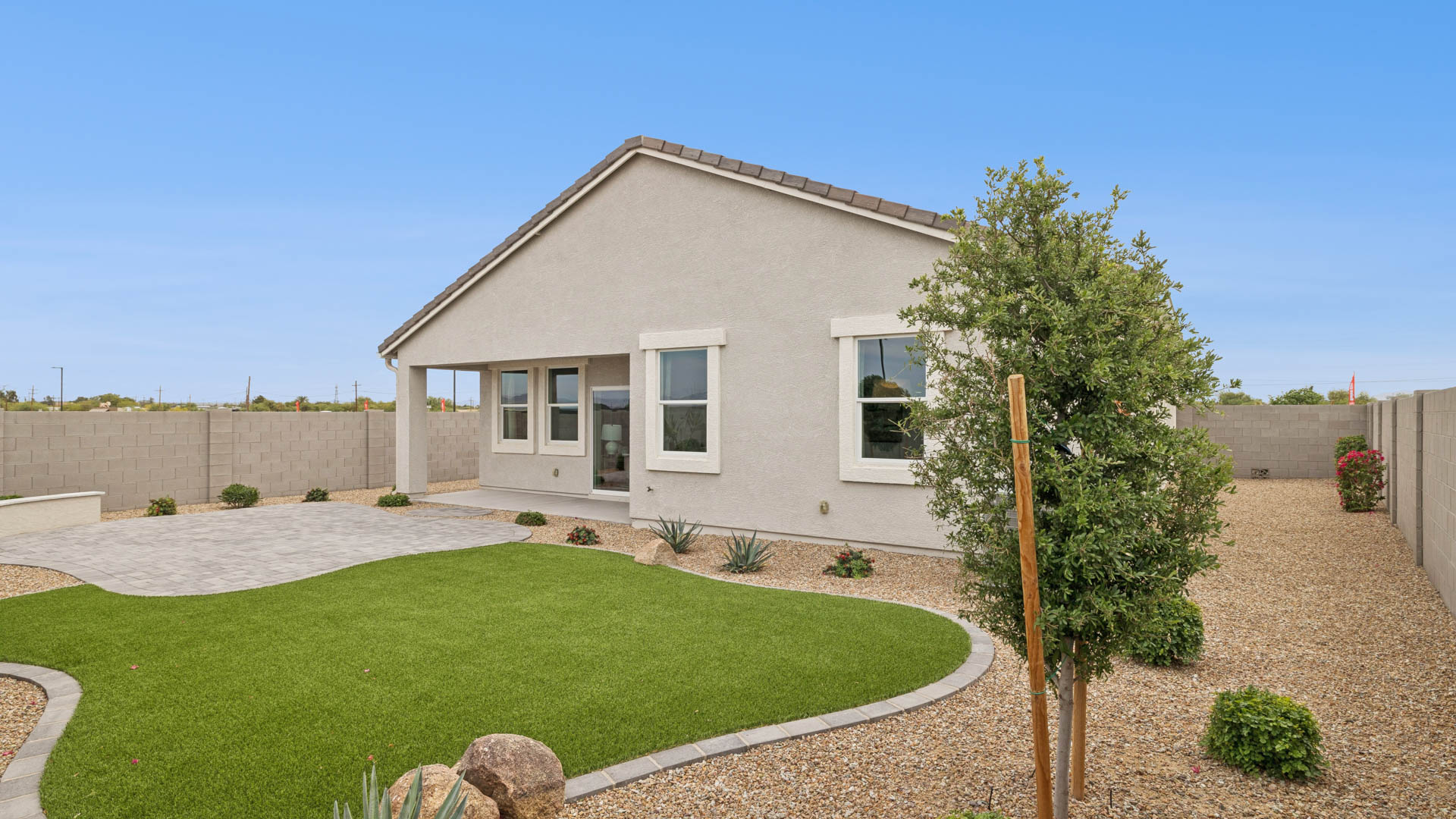 backyard of new home