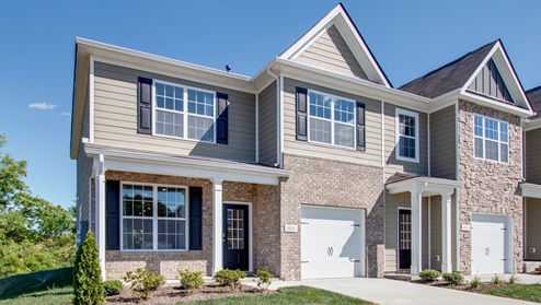 Owen townhome front view of exterior in Woodbridge Glen