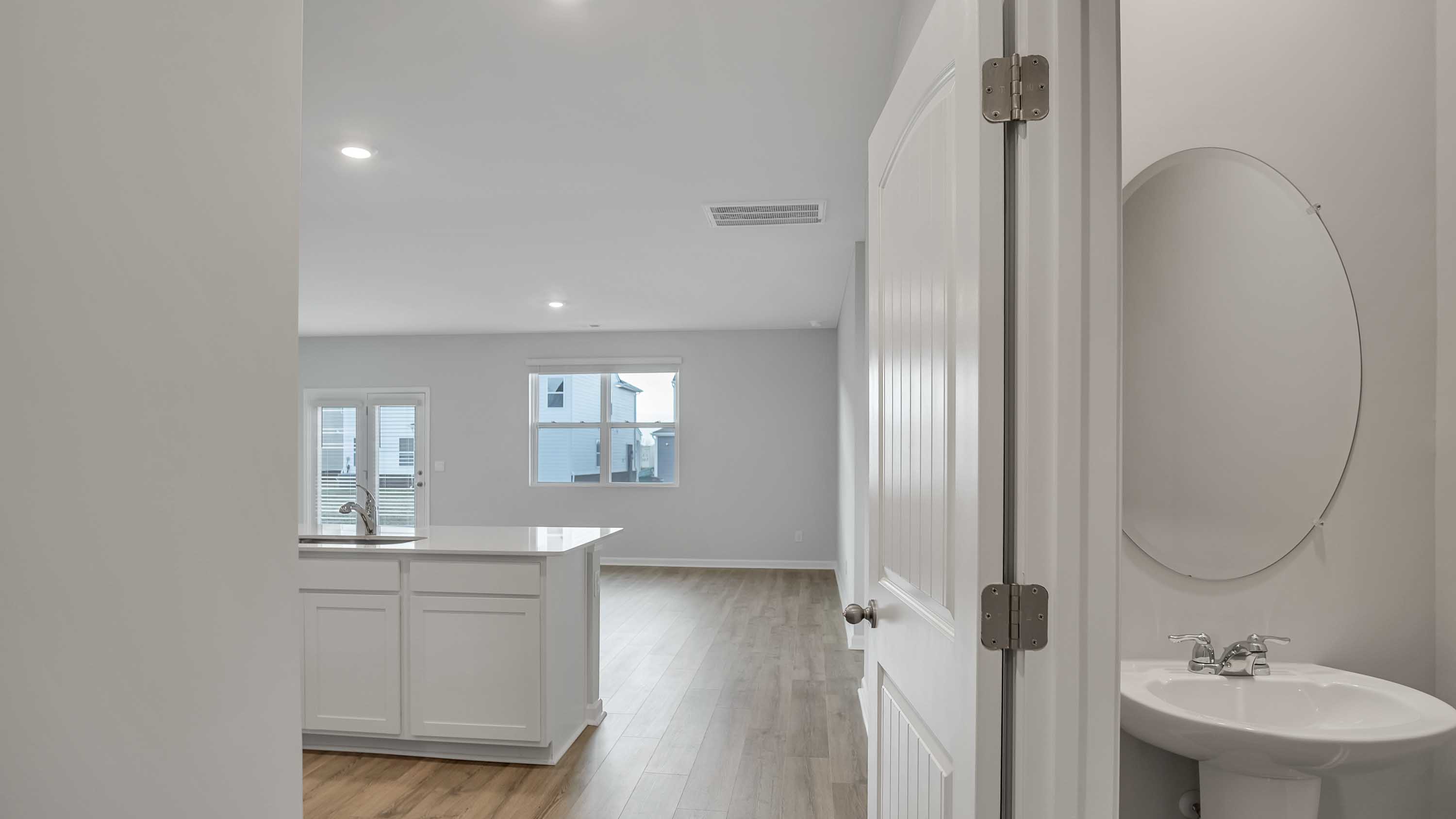 Half bath downstairs in modern two story  home