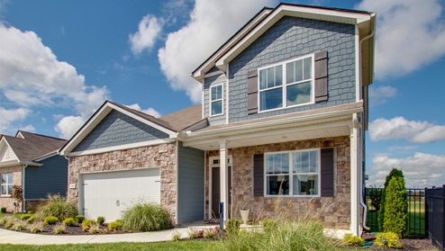 Salem two story new home front view offered in The Parks