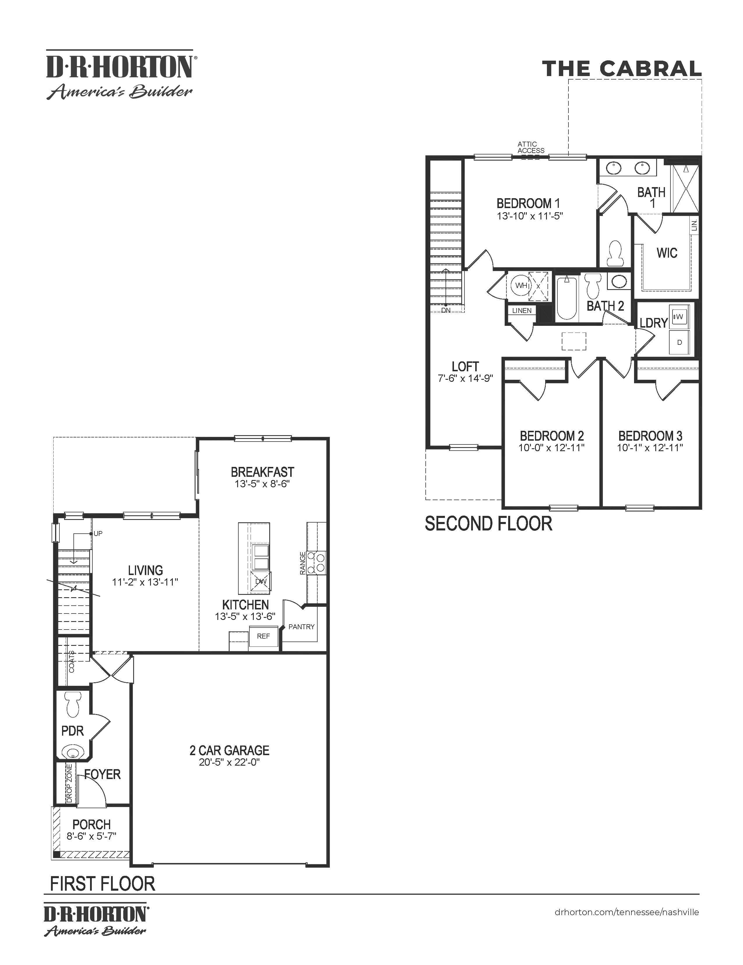 Cabral single family home in river landing floorplan
