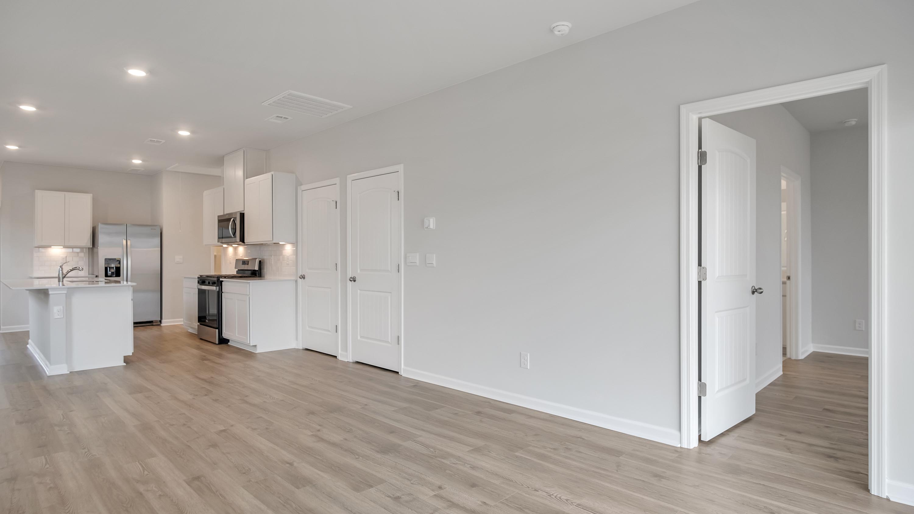 Modern open-concept living and dining area