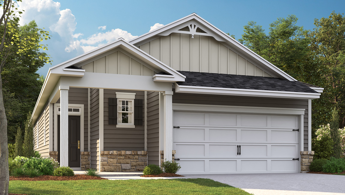 Rendering of exterior of home of Jennings floorplan.