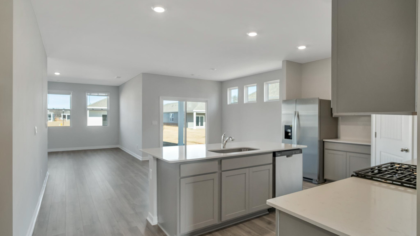 Modern kitchen with quartz countertops