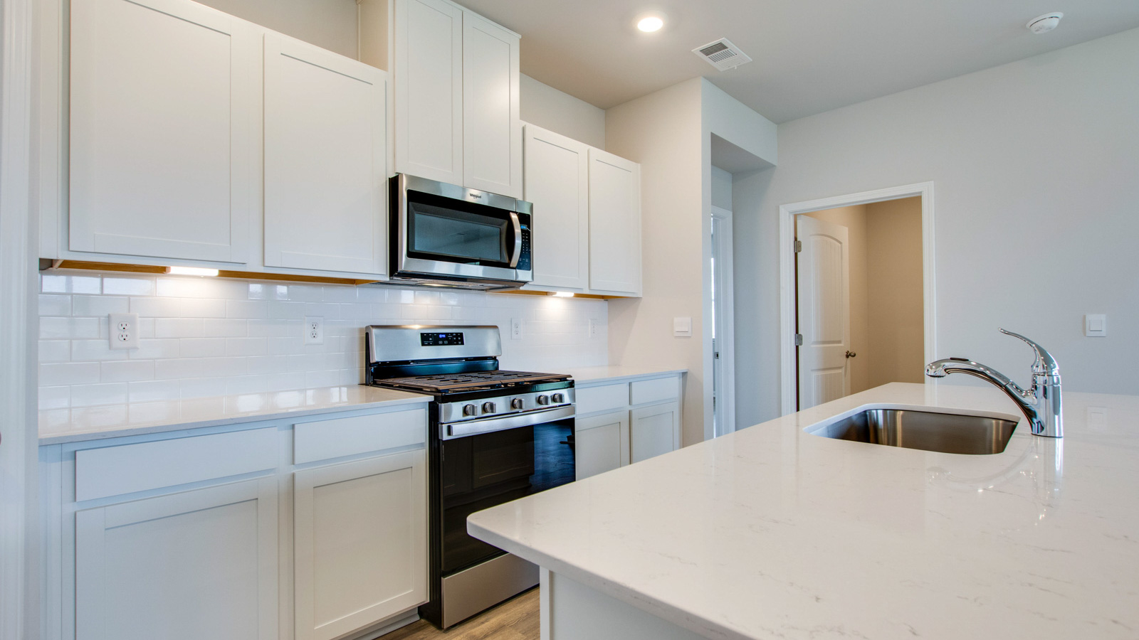 Kitchen with large island.