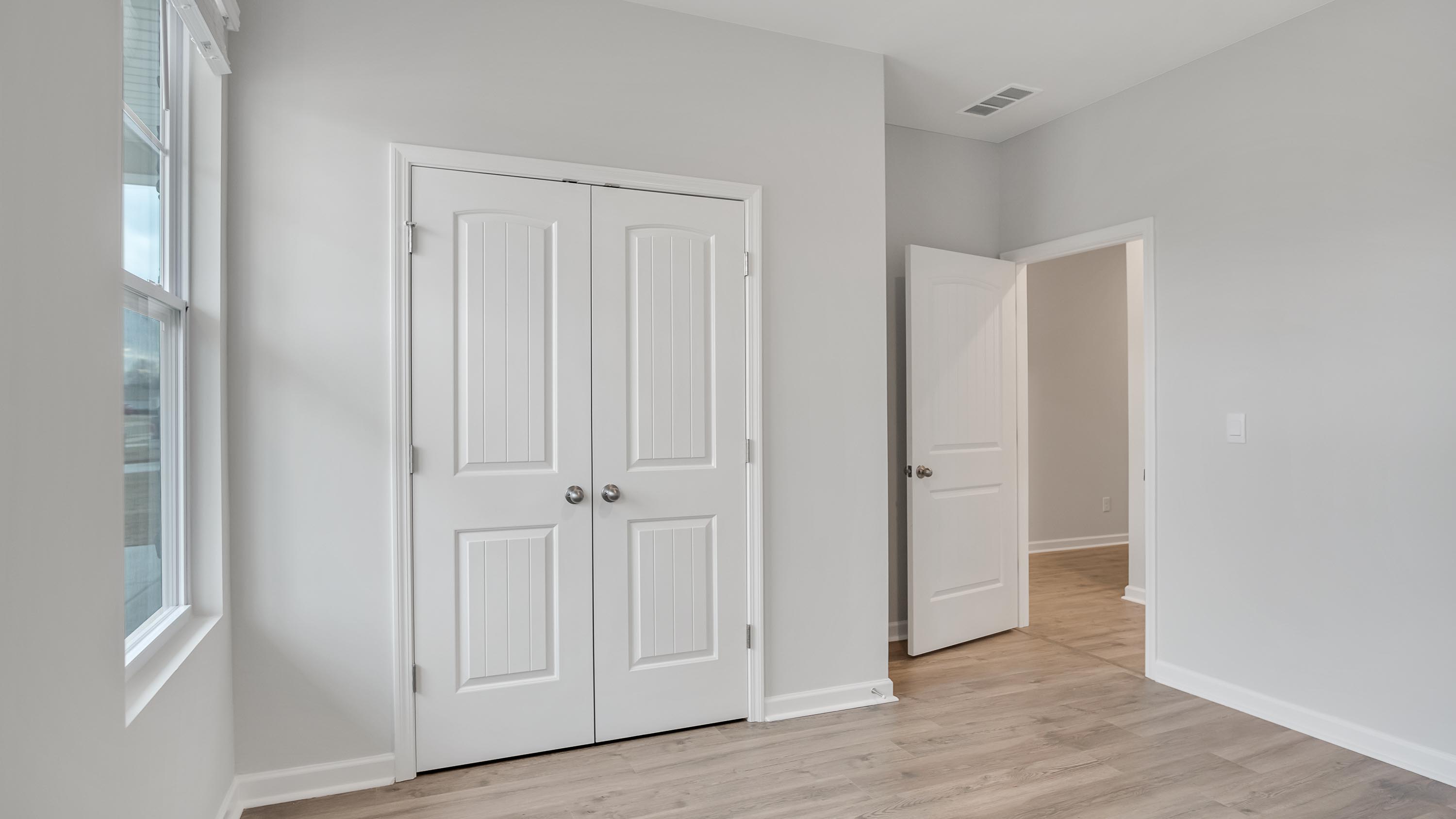 Bedroom with open view in modern, open concept floorplan