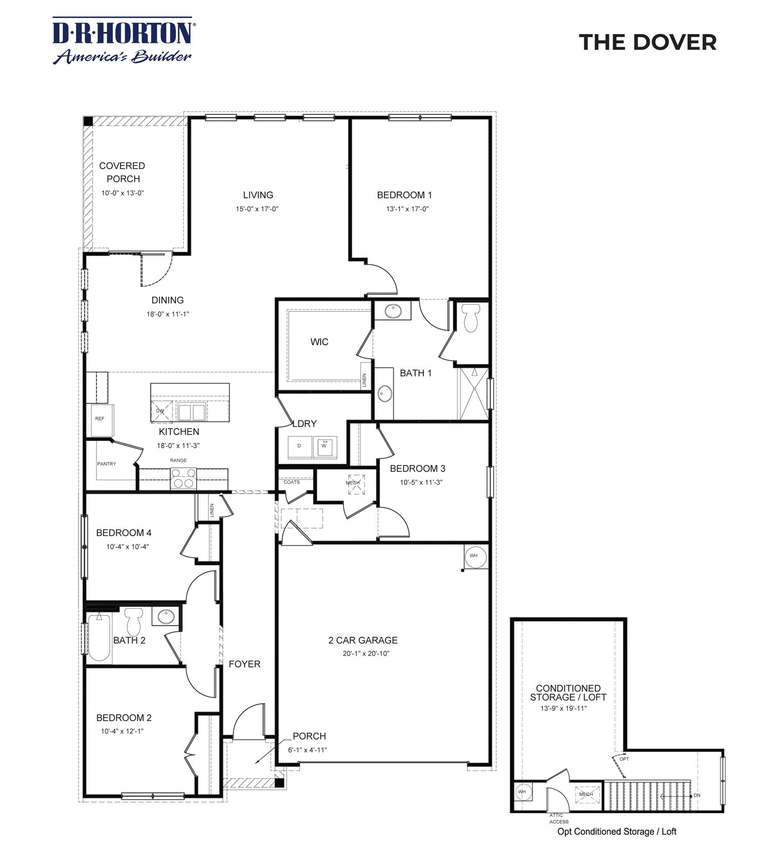 Dover single story floorplan in legacy farms