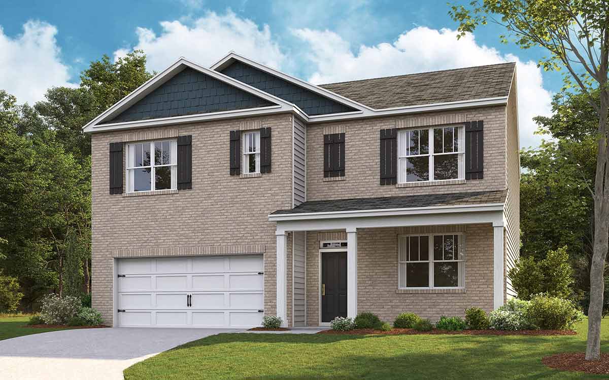 Two Story modern, brick, new build floorplan