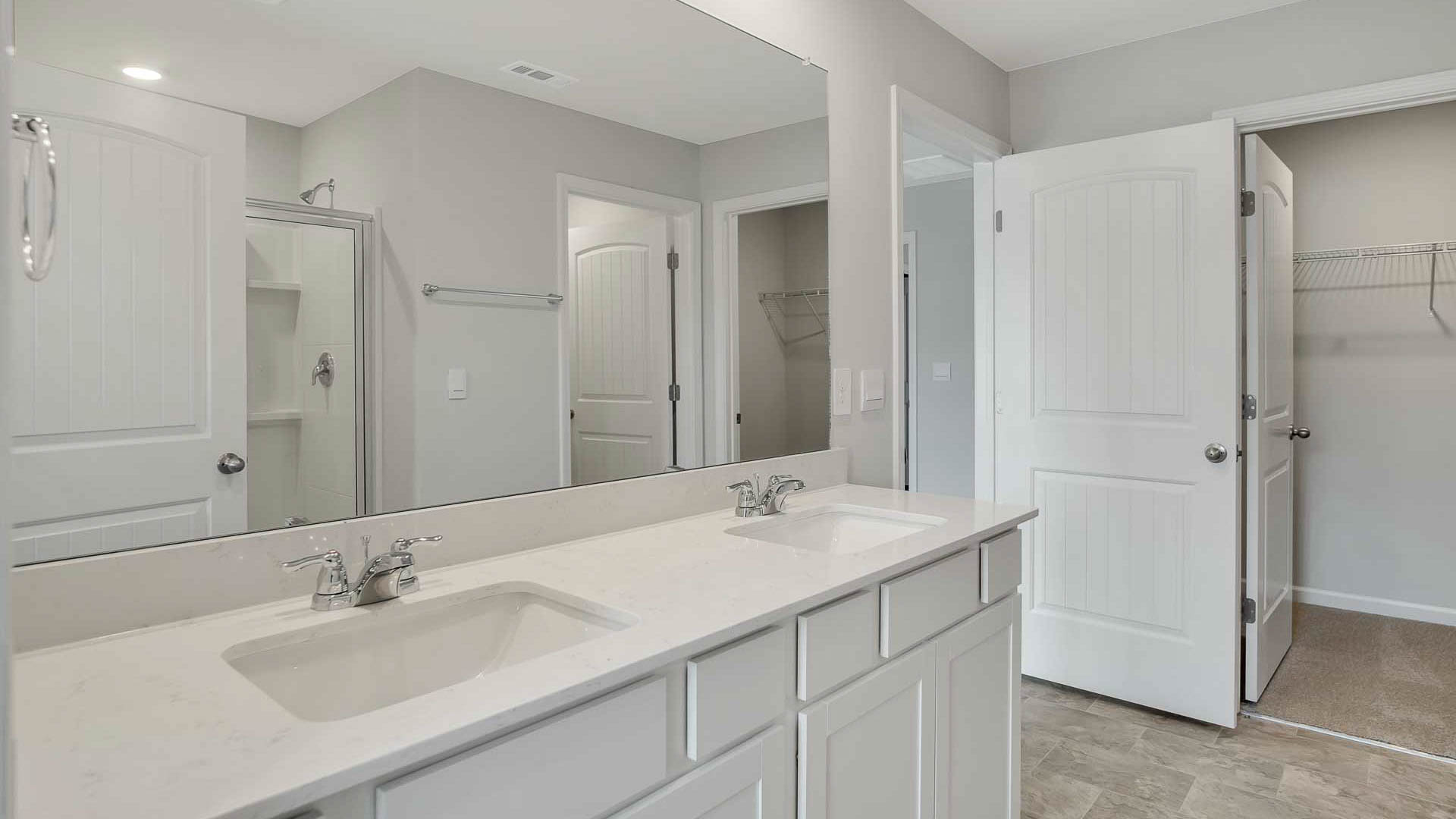 Quartz Countertop bathroom in modern, new home