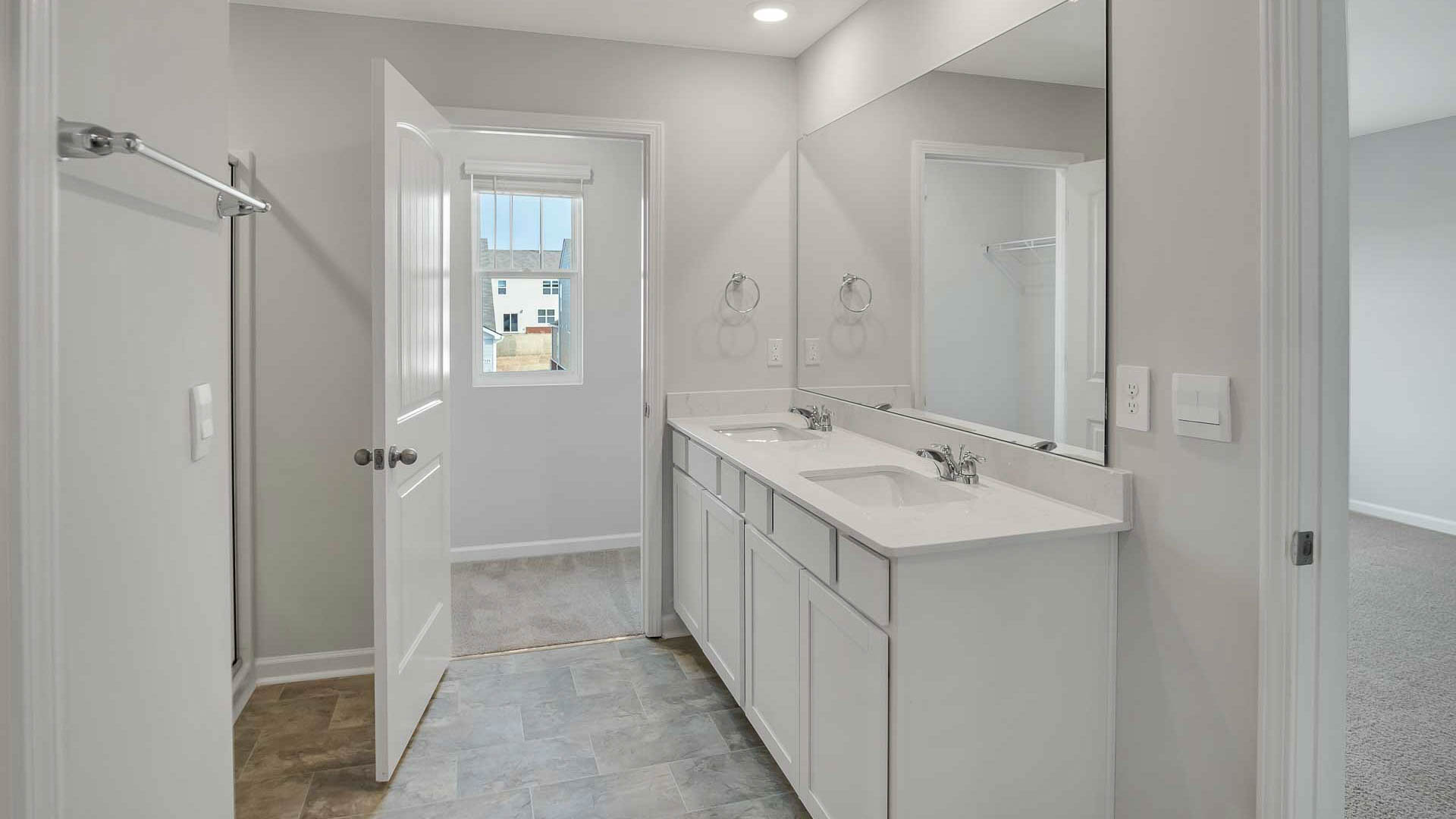 Quartz Countertop bathroom in modern, new home