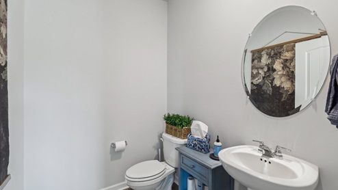 Half bath downstairs in new home
