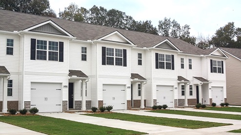 Exterior of new two story townhome