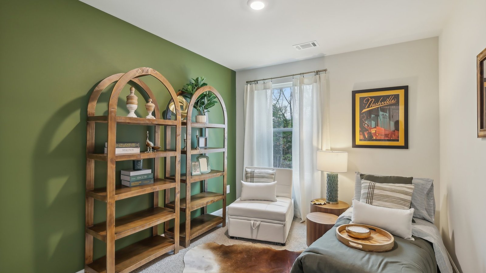 Bedroom with window for natural lighting.