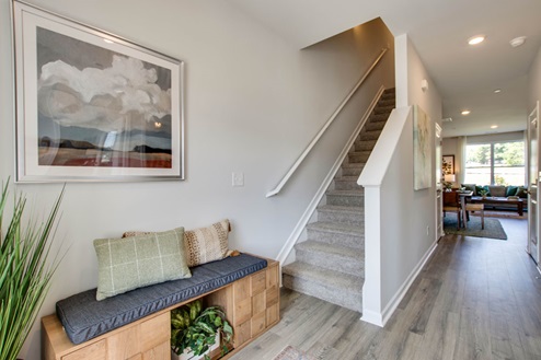second floor of open concept floorplan new townhome