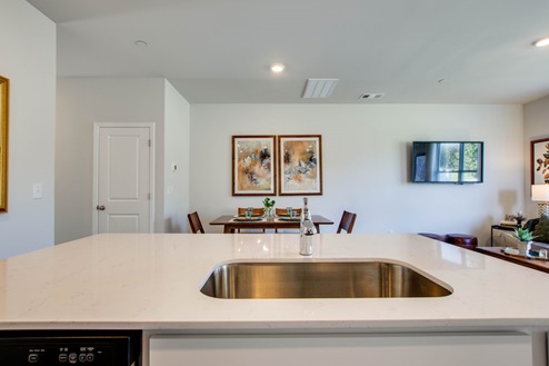 Kitchen with new quartz countertops townhome