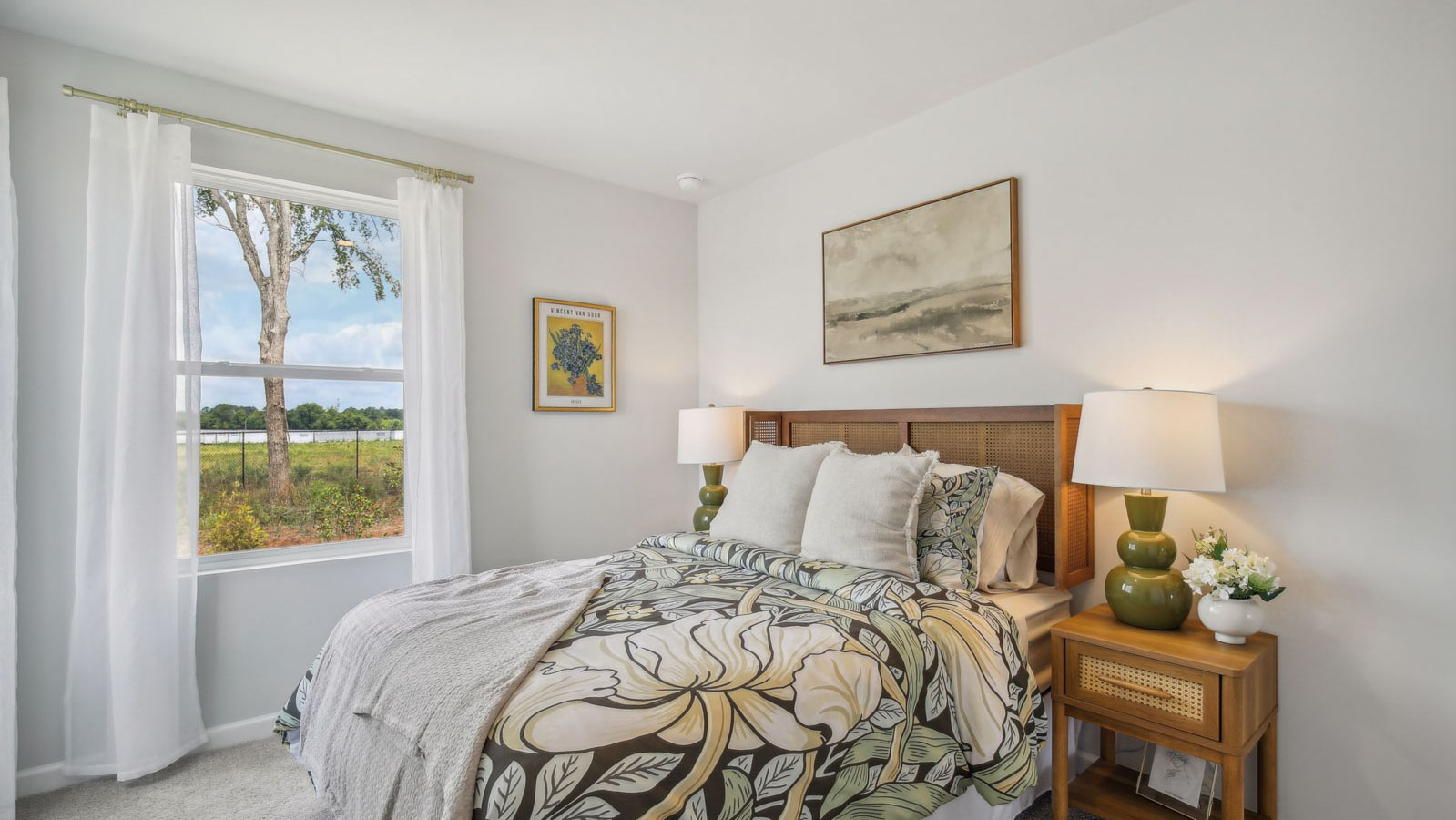 Second bedroom showcases space via single door closet, window, convenient home upstairs access King's Landing