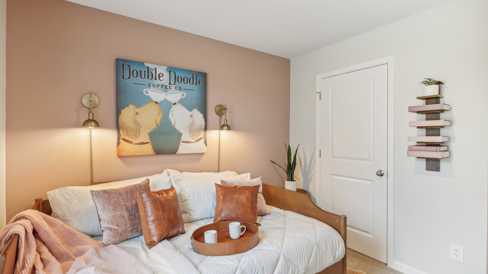 Bedroom in modern, open concept new home