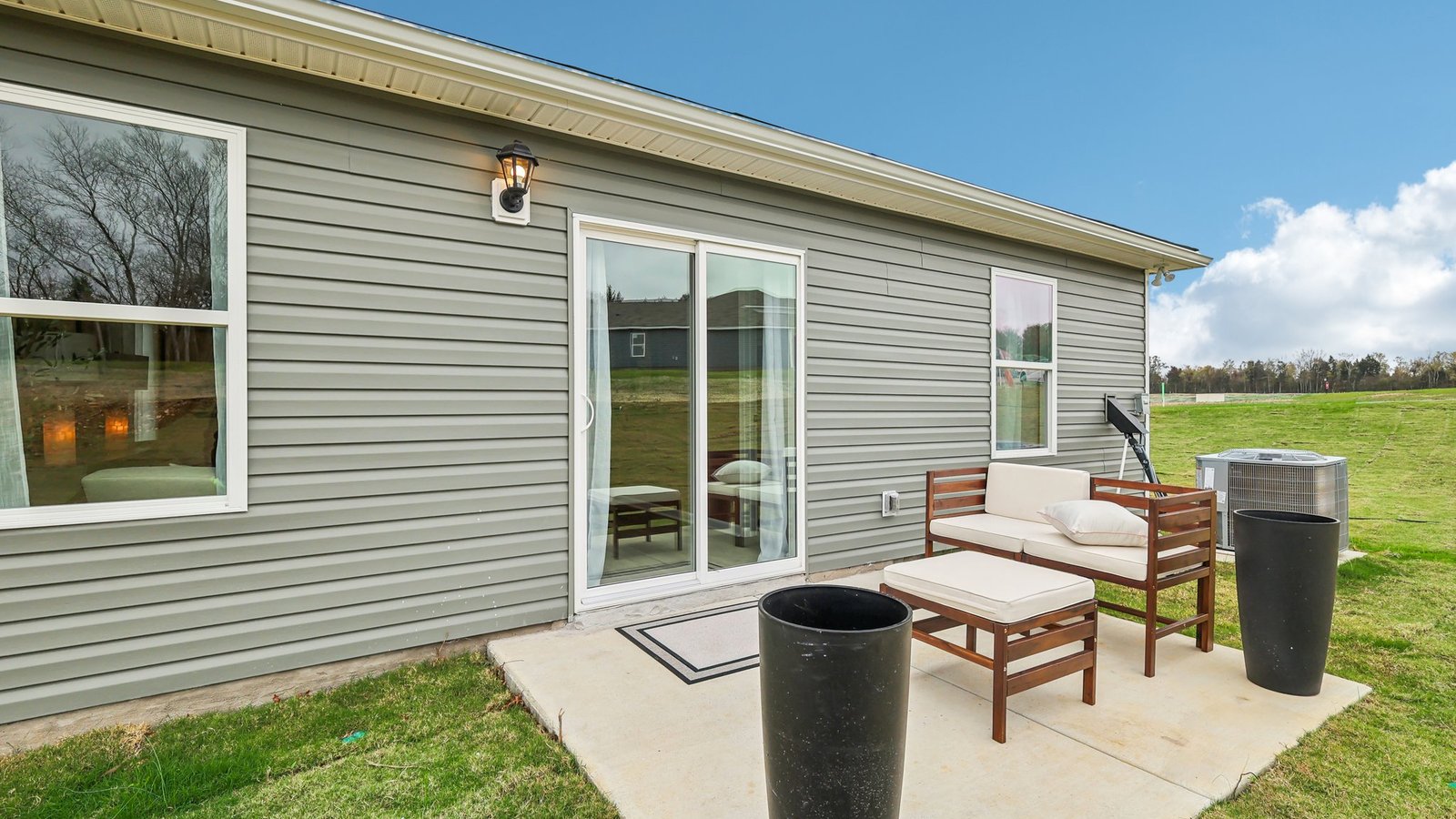 Back patio of new single family home