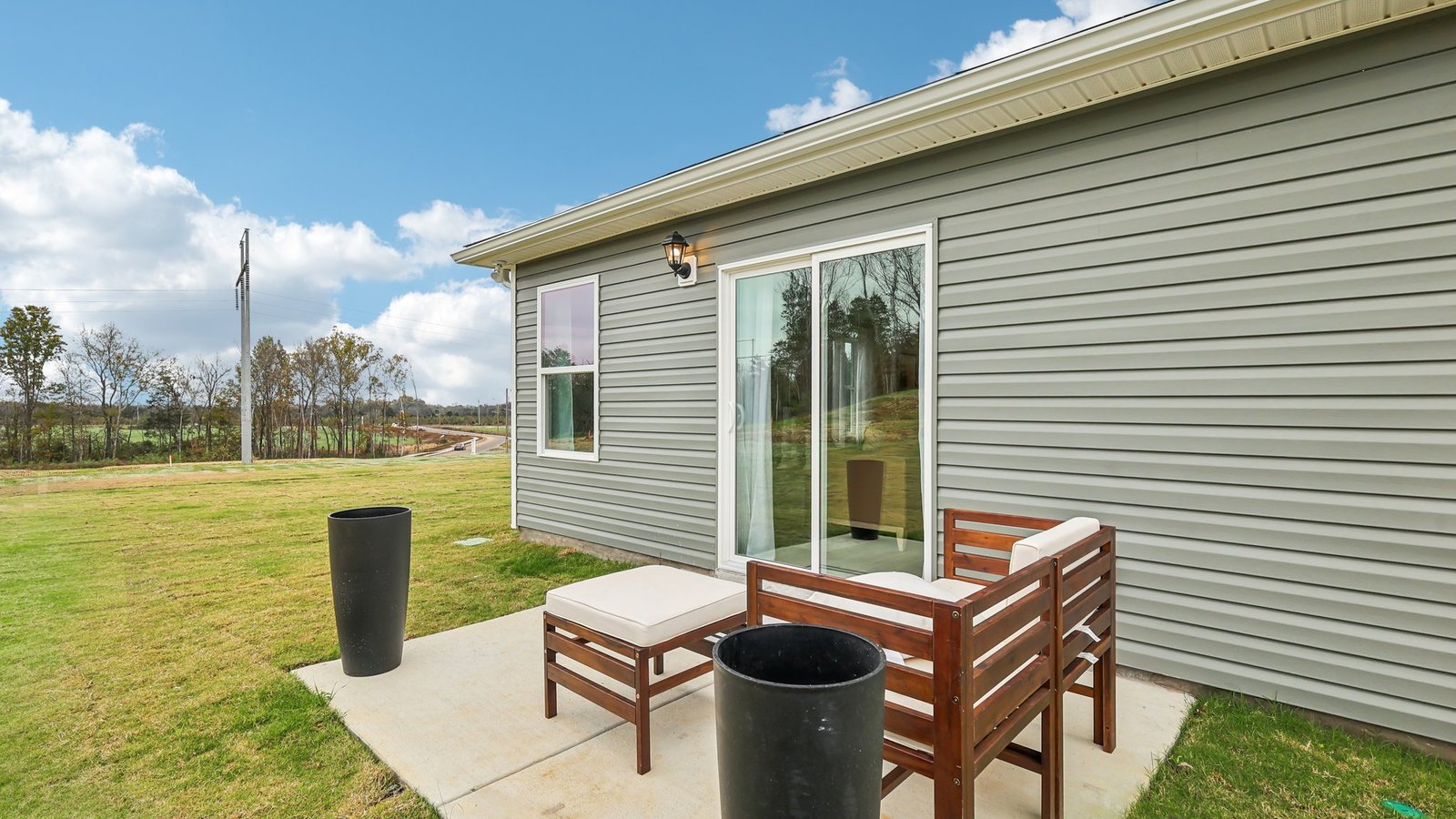 Back patio of new single family home