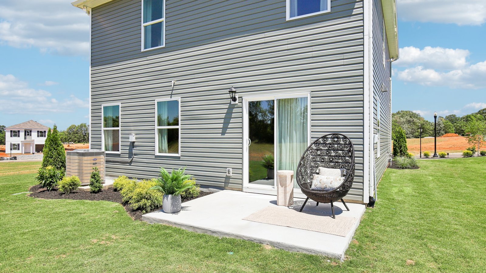 Back patio of new single family home