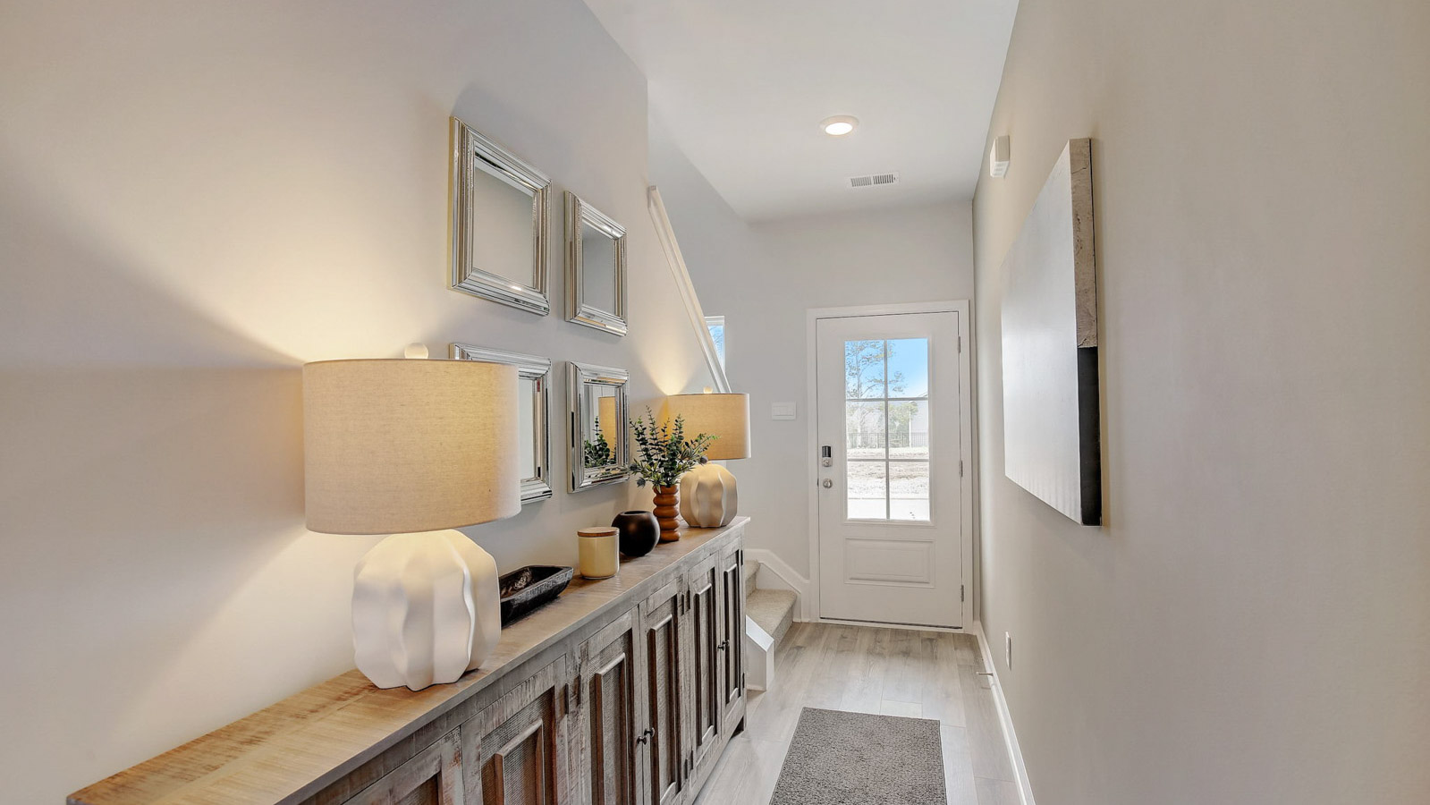 Entryway to two story townhome