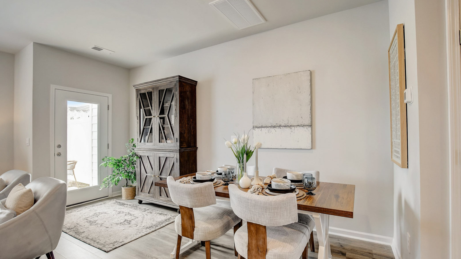 Dining and living room area in new townhome