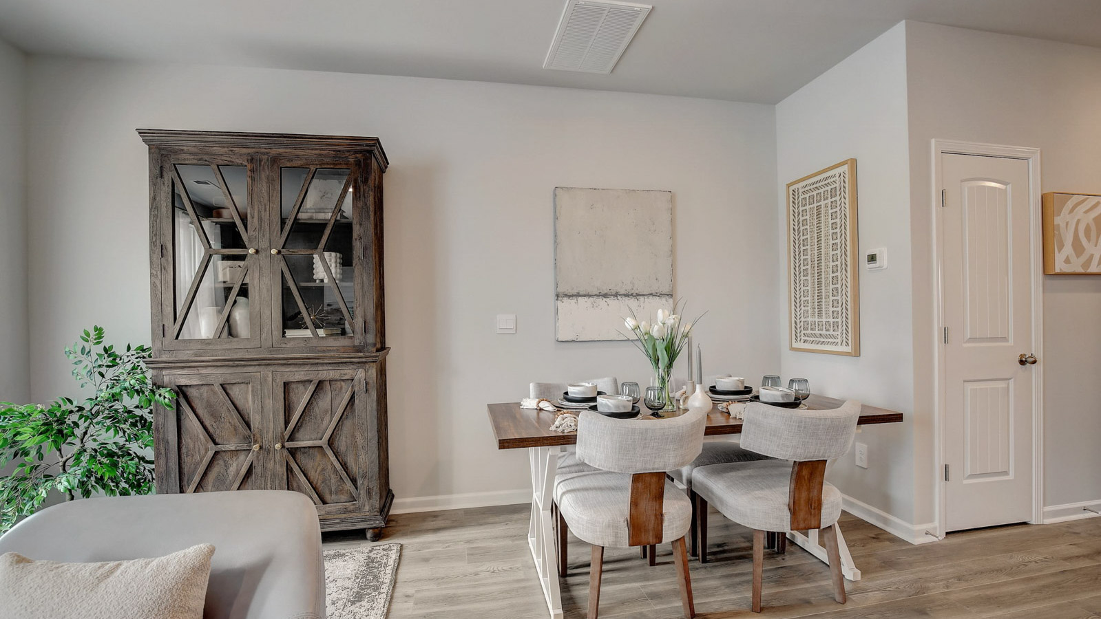 Dining and living room area in new townhome