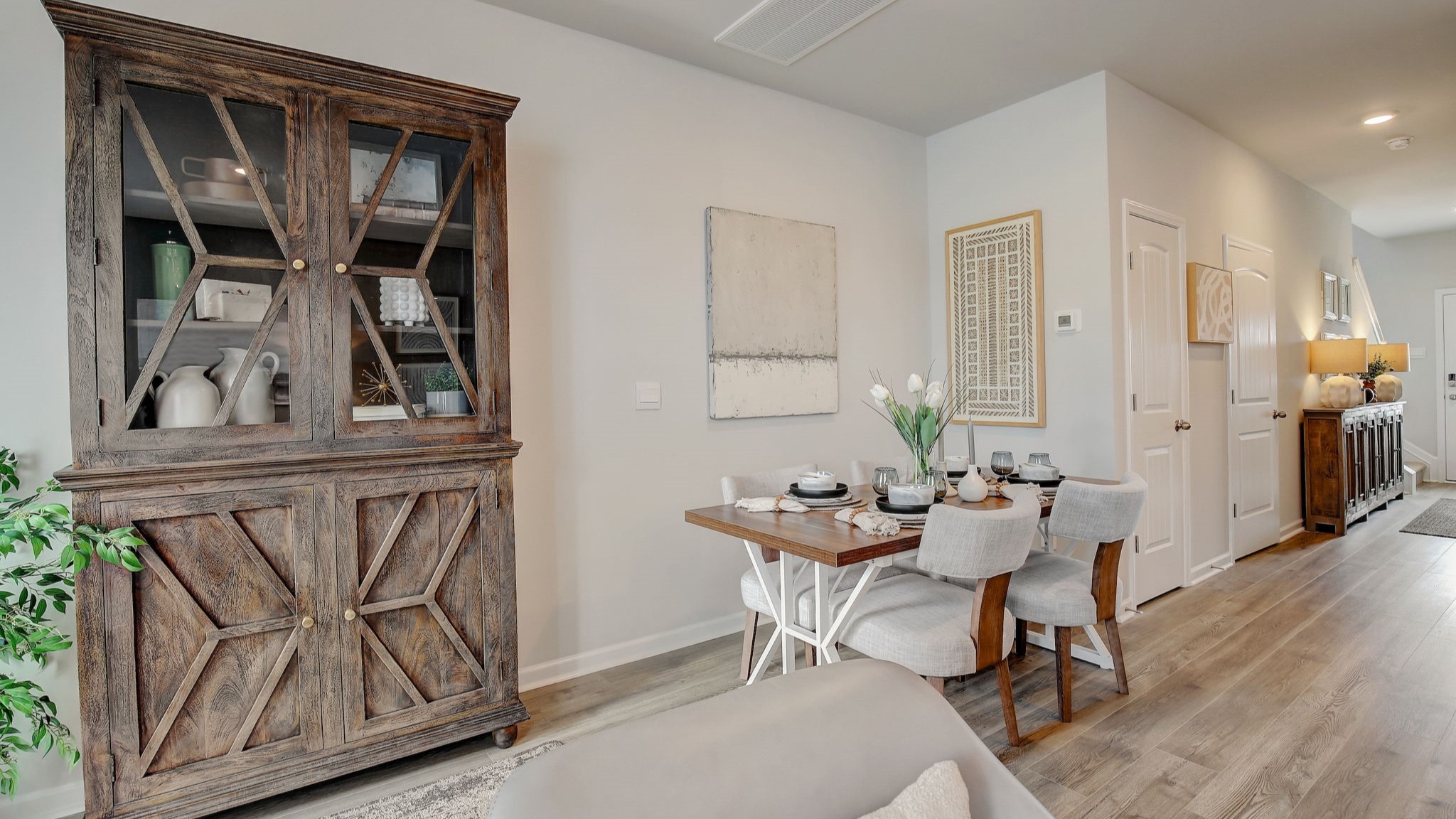 Dining and living room area in new townhome